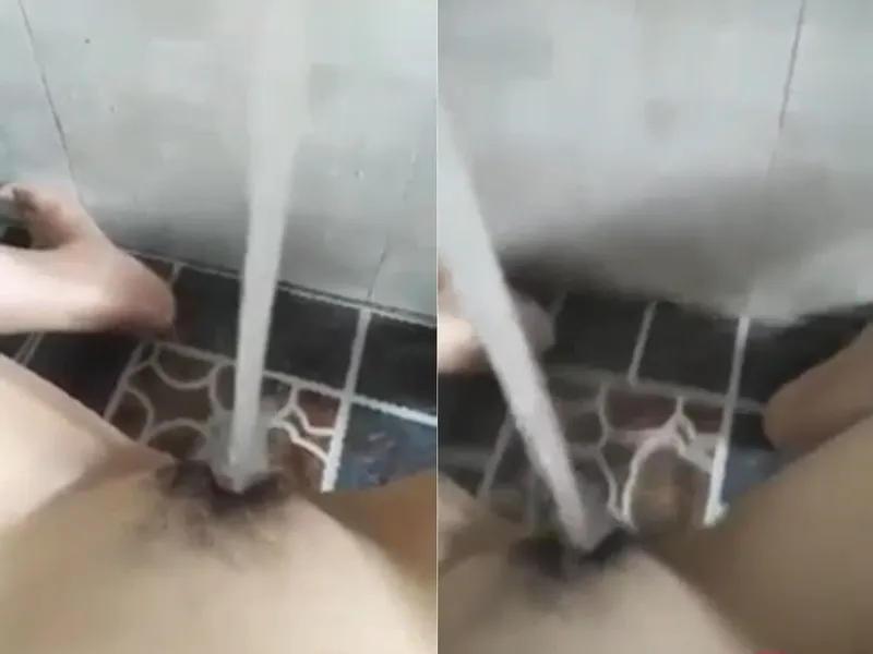 Bạn gái thẩm du cực mạnh với vòi nước